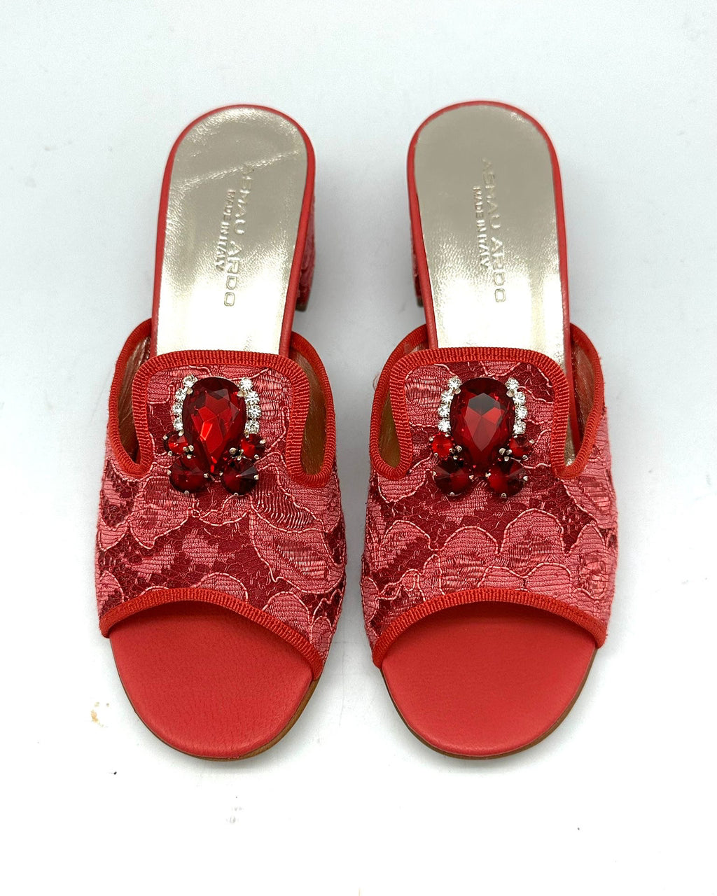 Red lace kitty Mules Limited Stock Alert as seen in LFW SS26 

Only a few pairs available — don’t miss out!